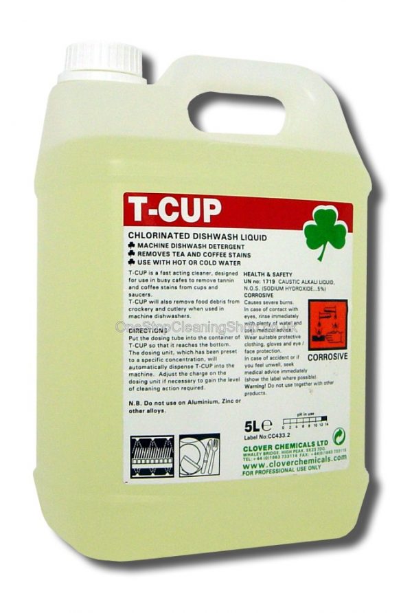 T-CUP TANNIN REMOVER CLOVER CHEMICAL DISHWASHER STAINS