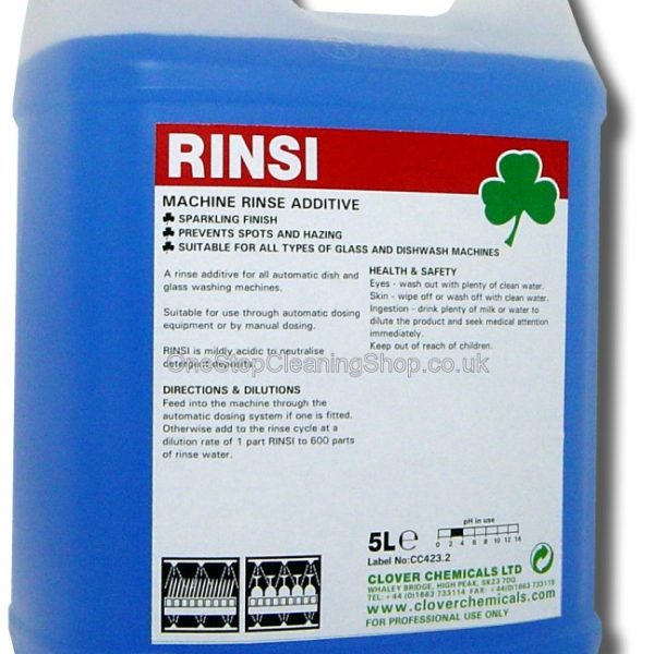 5L Rinsi Rinse Aid for Dishwashers & Glass Mch