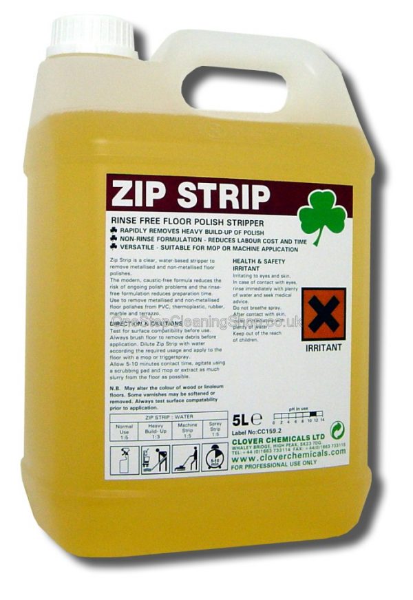 ZIP STRIP SOLVENT STRIPPER POLISH REMOVER CLOVER CHEMICALS