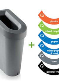 uBin Recycling Bin Base & Lid - Grey 70 litre