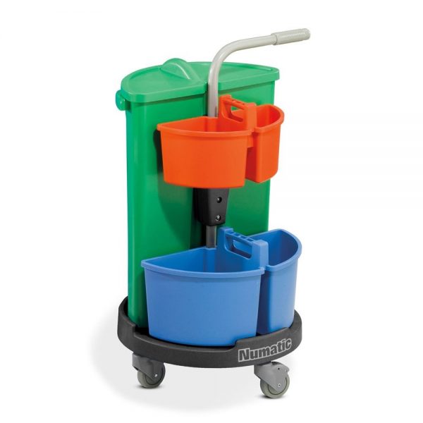 NC 3R Numatic Carousel 1 x 70L Bin & Small Caddies Mounted on Wheeled Base