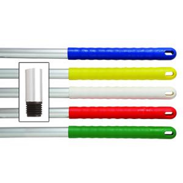 1195mm Aluminium Threaded Mop Handle with Coloured Grip