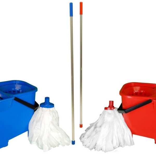 Eco Bulldog Mopping Kit - includes 1x Bucket, 1x Handle, 10x Spun Lace Mops