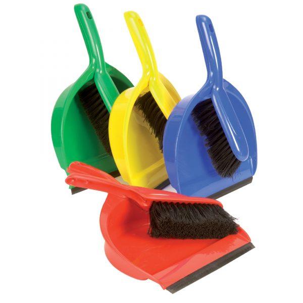 Plastic Dustbin & Brush Set