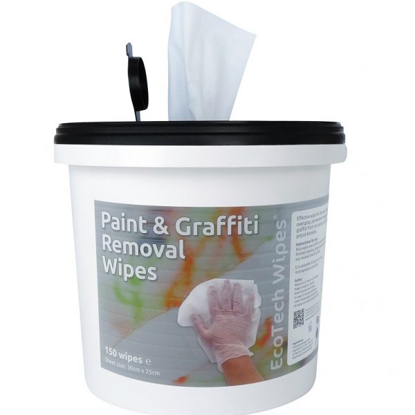 1x Tub of 150 Graffiti Wipes - removes ink, paint, marker pen
