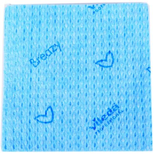 Vileda Professional Breazy Microfiber Cloths - 13.78 Length x 13.78 Width  - 25 / Pack - Washable, Hygienic - Blue - myEliteProducts