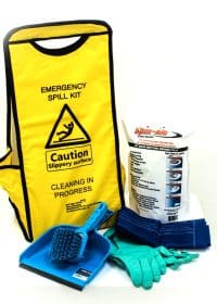 Spill Sign Caddy Kit - Incls Carry Sign, 5L Spill Aid, DustPan and Brush, Gloves and Sacks