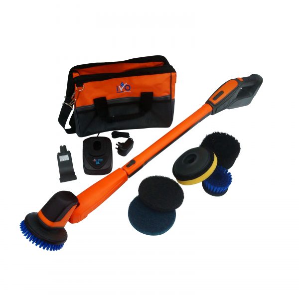 iVo Power brush - XL c/w Long Handle, Brushes, Pads, 1 Battery, Charger & Carry Bag