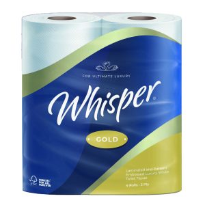 WHISPER GOLD TOILET ROLL