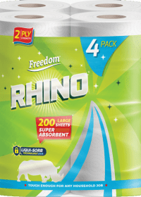 Rhino Kitchen Rolls 6 x Pks of 4 White 2 Ply 50 Sheets