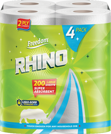 Rhino Kitchen Rolls 6 x Pks of 4 White 2 Ply 50 Sheets