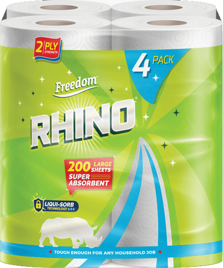 Rhino Kitchen Rolls 6 x Pks of 4 White 2 Ply 50 Sheets