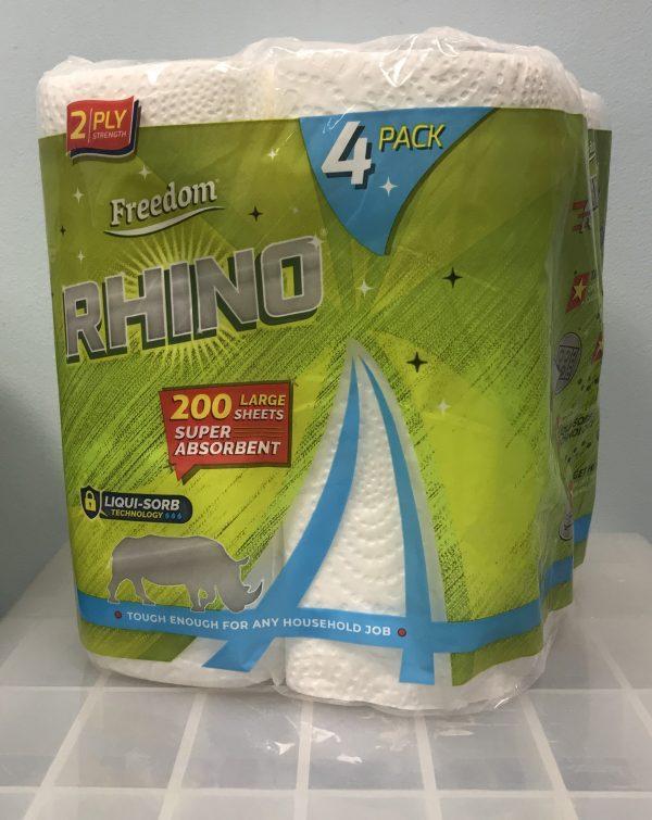 Rhino Kitchen Rolls 6 x Pks of 4 White 2 Ply 50 Sheets