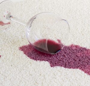 red wine stain on carpet