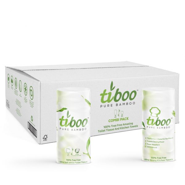 Tiboo Toilet Tissue And Kitchen Towels COMBI PACK – 10 Kitchen + 40 Toilet Rolls