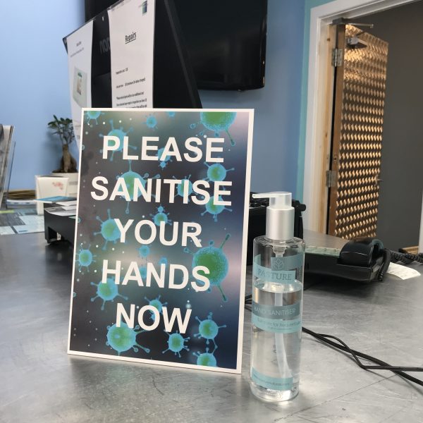 A4 Hand Sanitising Reception Sign