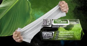 ultra grime wipes with hands stretching the wipe