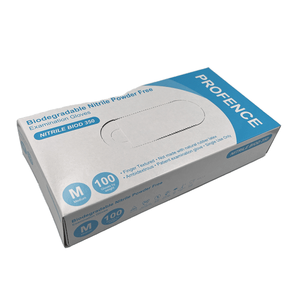 100 x Biodegradable Nitrile Disposable Gloves