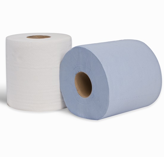 6 x 150m Absorbent Centre Feed Rolls 2-Ply Embossed