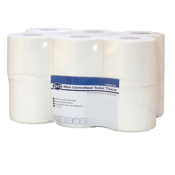 Smart One Mini Centrefeed Toilet Rolls 2ply x 12