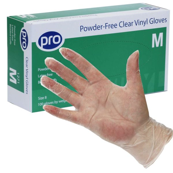 Vinyl Clear Powder-Free Gloves - Various Sizes x100