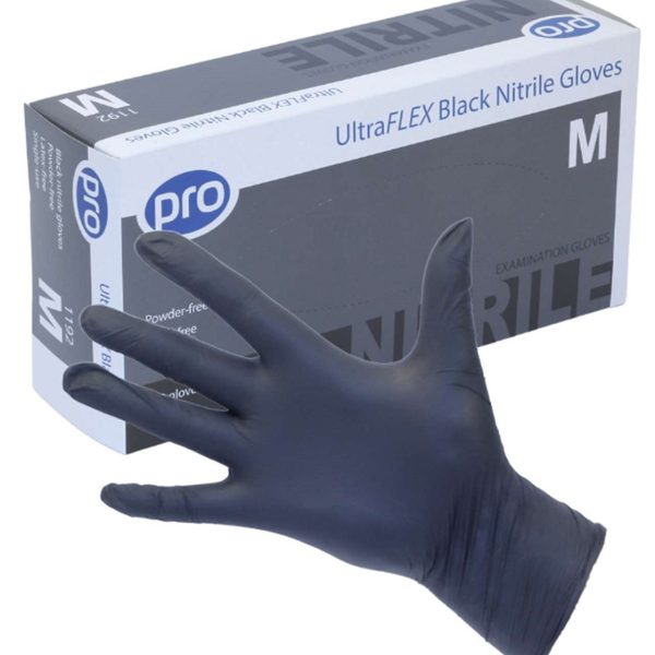 100 x Black Nitrile Gloves