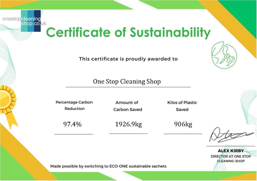 eco-one sustainability certificate