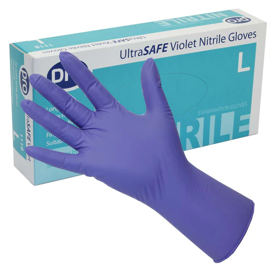 Ultrasafe Purple Nitrile Gloves (Long Cuff)